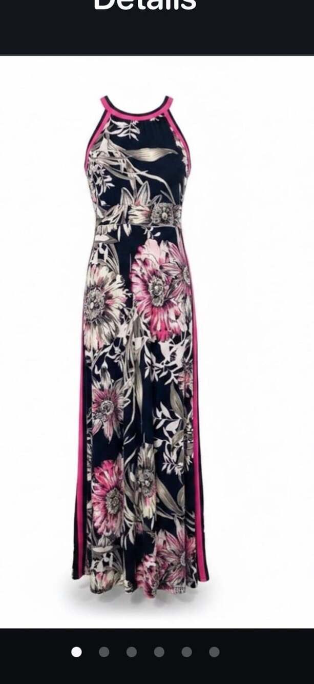 INC International Concepts Floral Print Halter Maxi Dress small